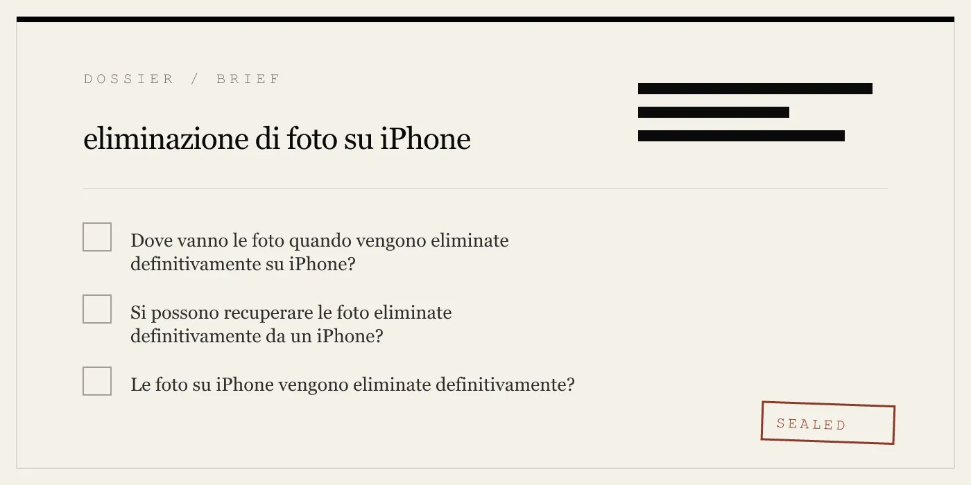 eliminazione di foto su iPhone