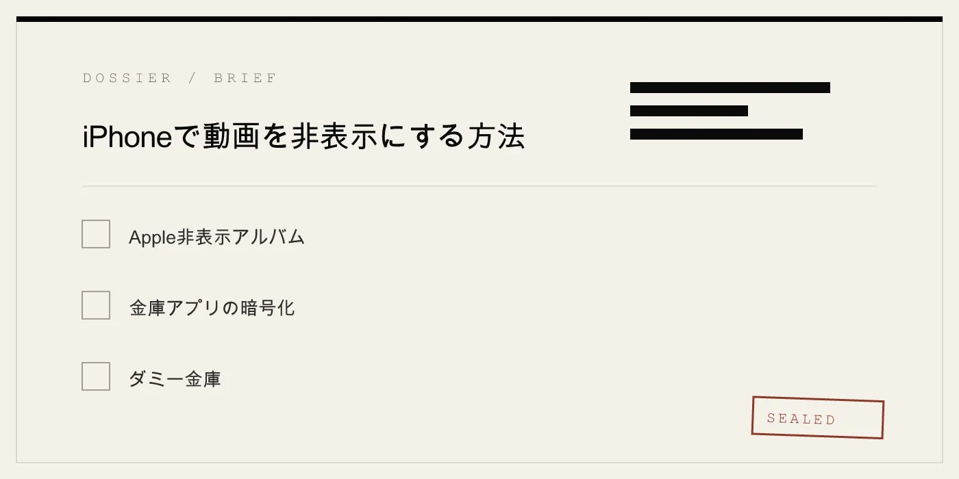 iPhoneで動画を非表示にする方法