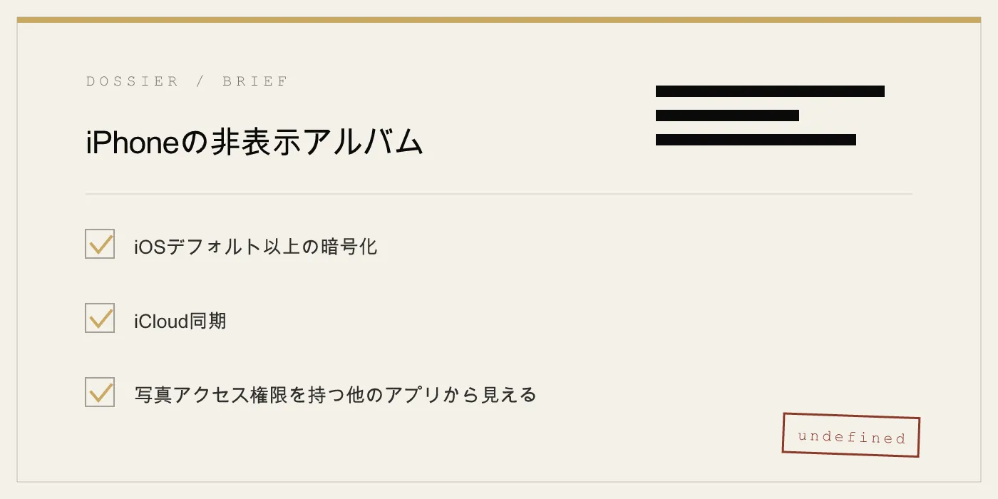 iPhoneの非表示アルバム