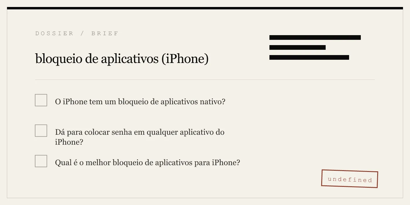 bloqueio de aplicativos (iPhone)