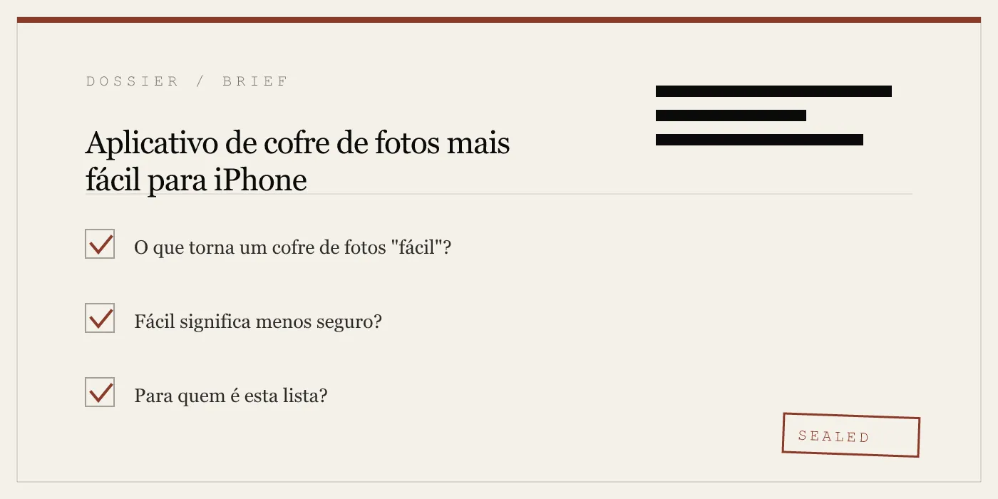 Aplicativo de cofre de fotos mais fácil para iPhone