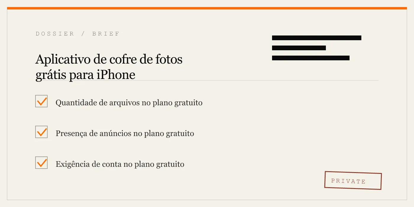 Aplicativo de cofre de fotos grátis para iPhone