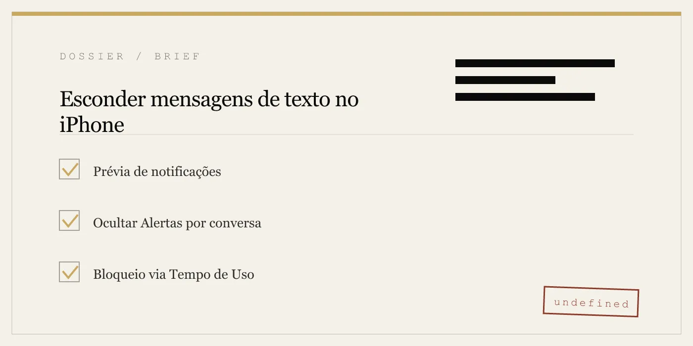 Esconder mensagens de texto no iPhone