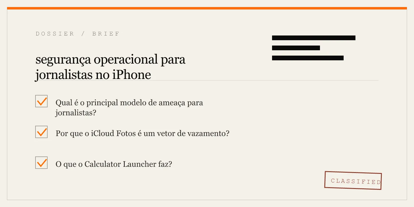 segurança operacional para jornalistas no iPhone