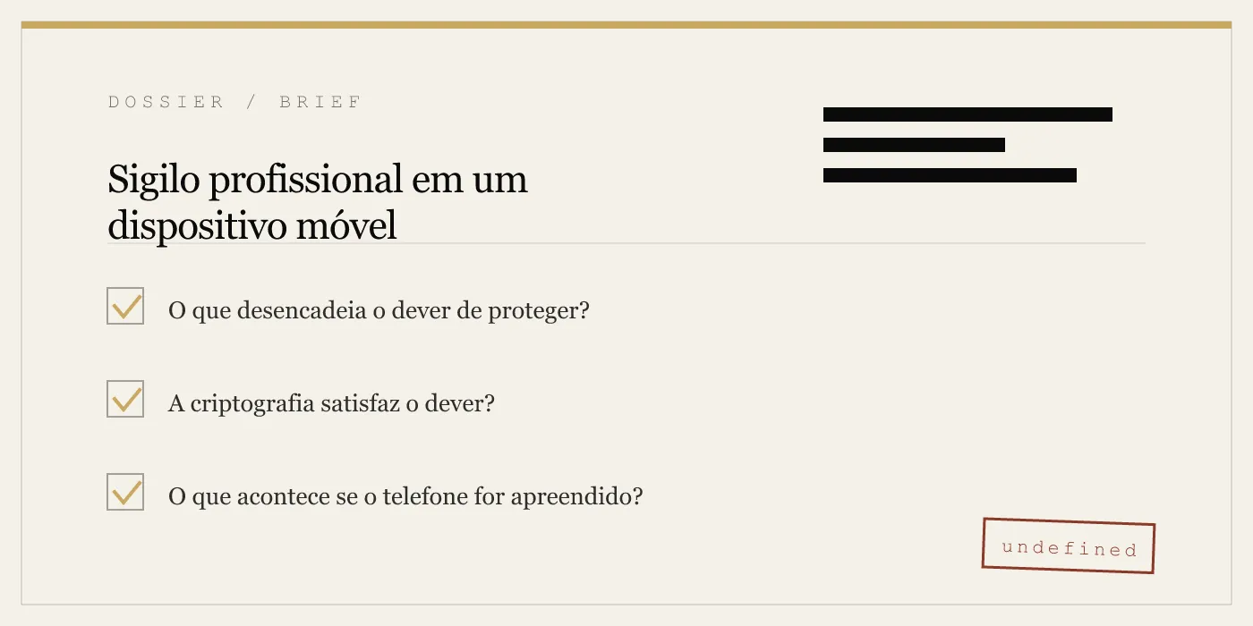 Sigilo profissional em um dispositivo móvel
