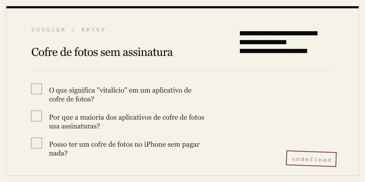 Cofre de fotos sem assinatura
