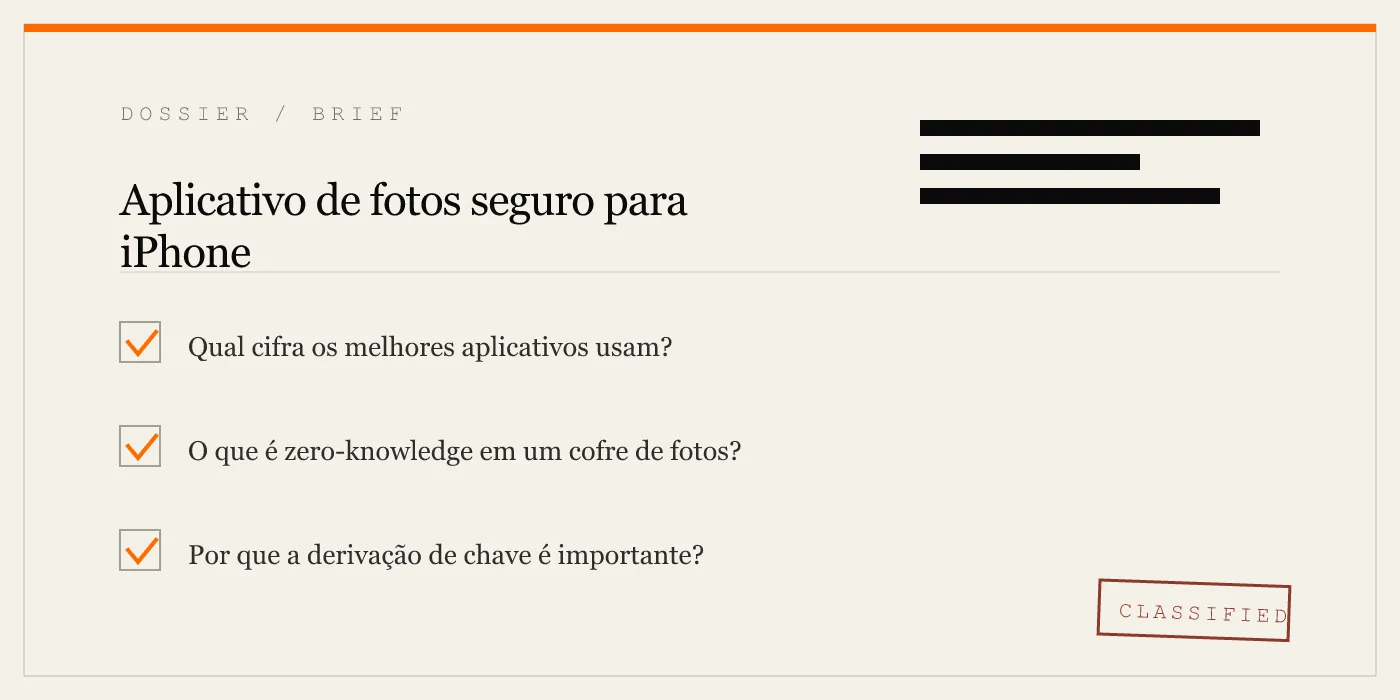Aplicativo de fotos seguro para iPhone
