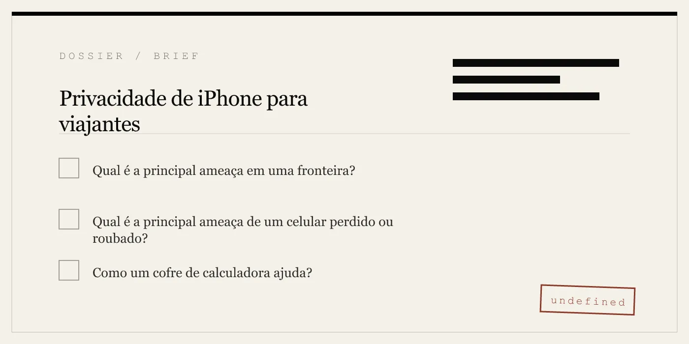 Privacidade de iPhone para viajantes