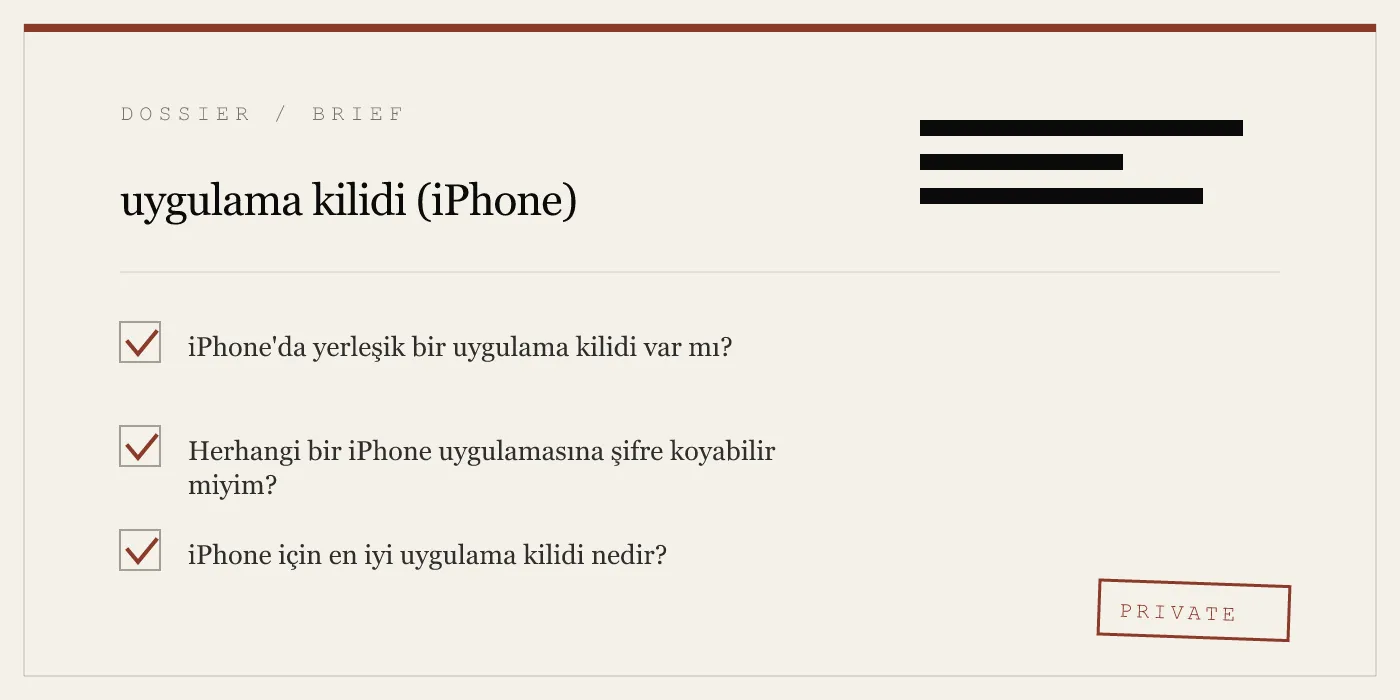 uygulama kilidi (iPhone)