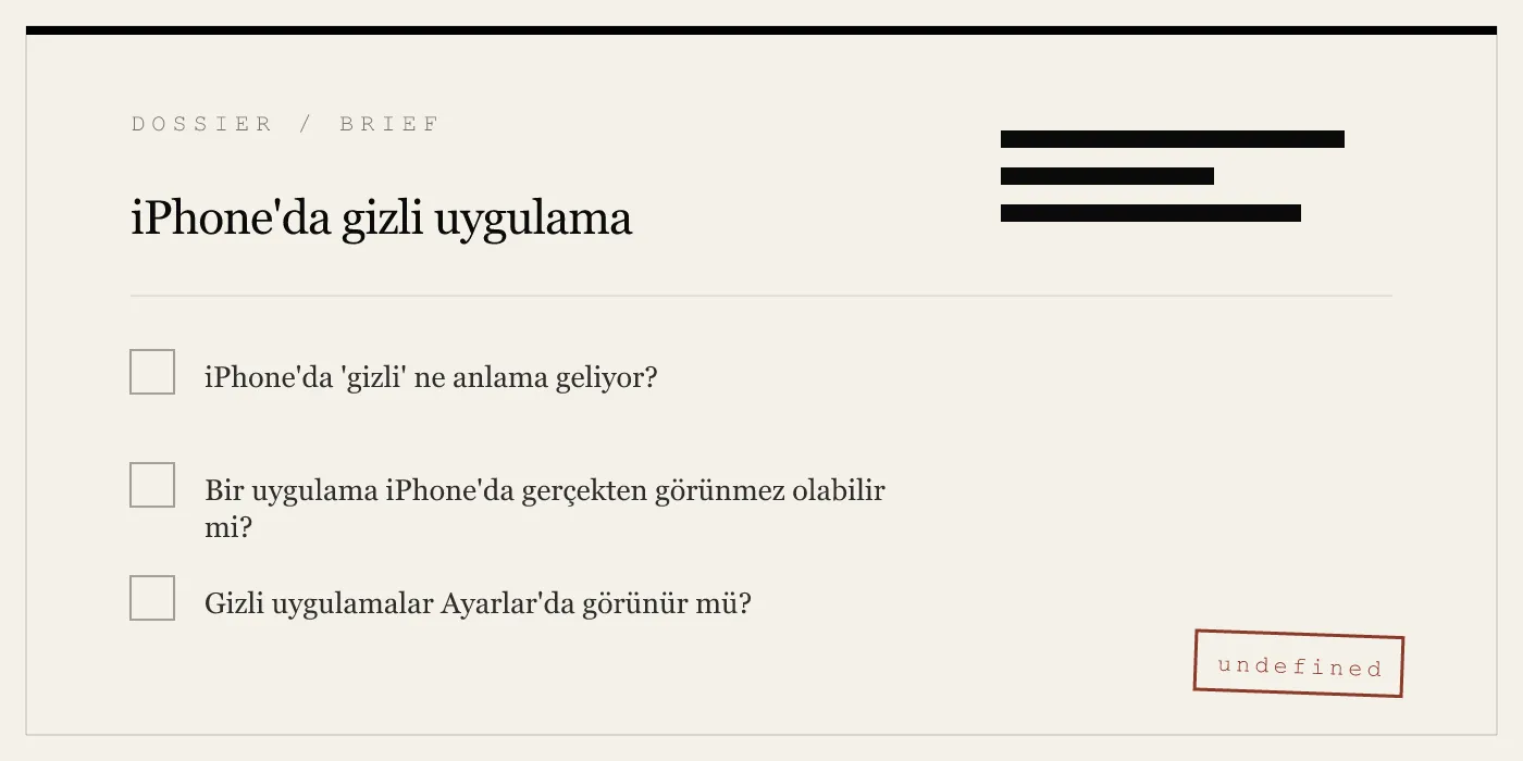 iPhone'da gizli uygulama