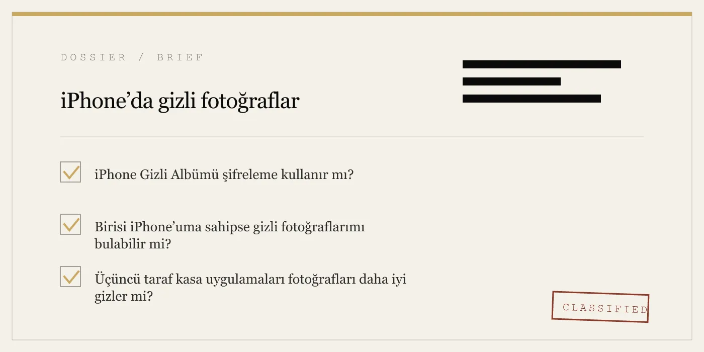 iPhone’da gizli fotoğraflar