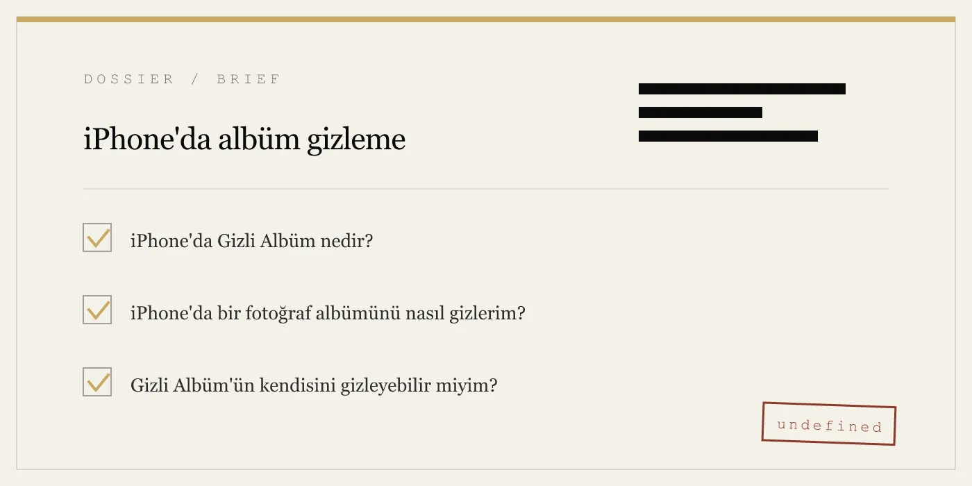iPhone'da albüm gizleme