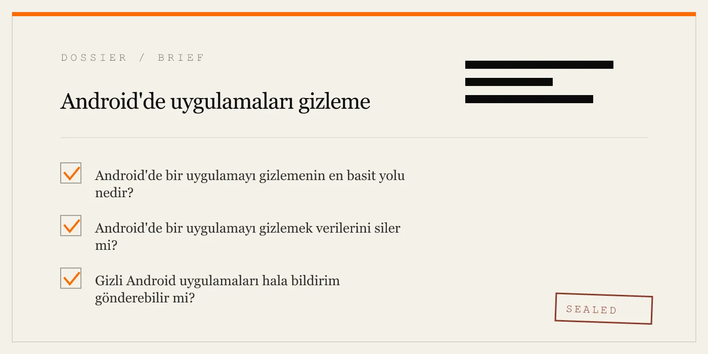 Android'de uygulamaları gizleme