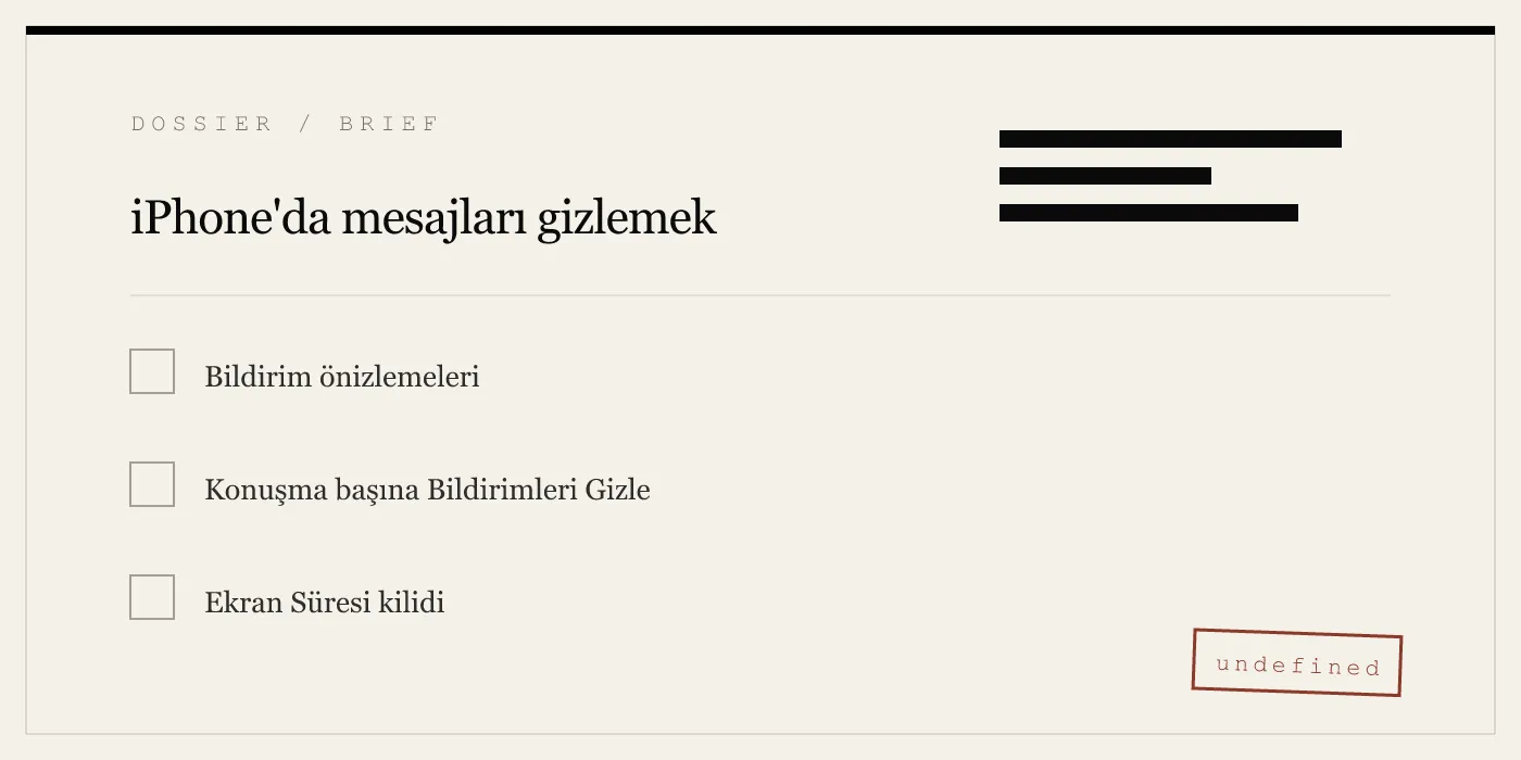 iPhone'da mesajları gizlemek