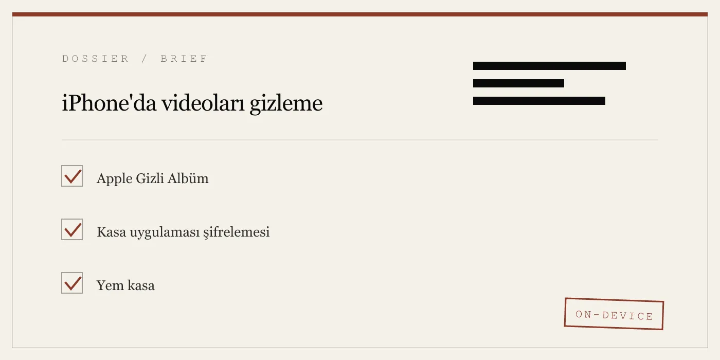 iPhone'da videoları gizleme
