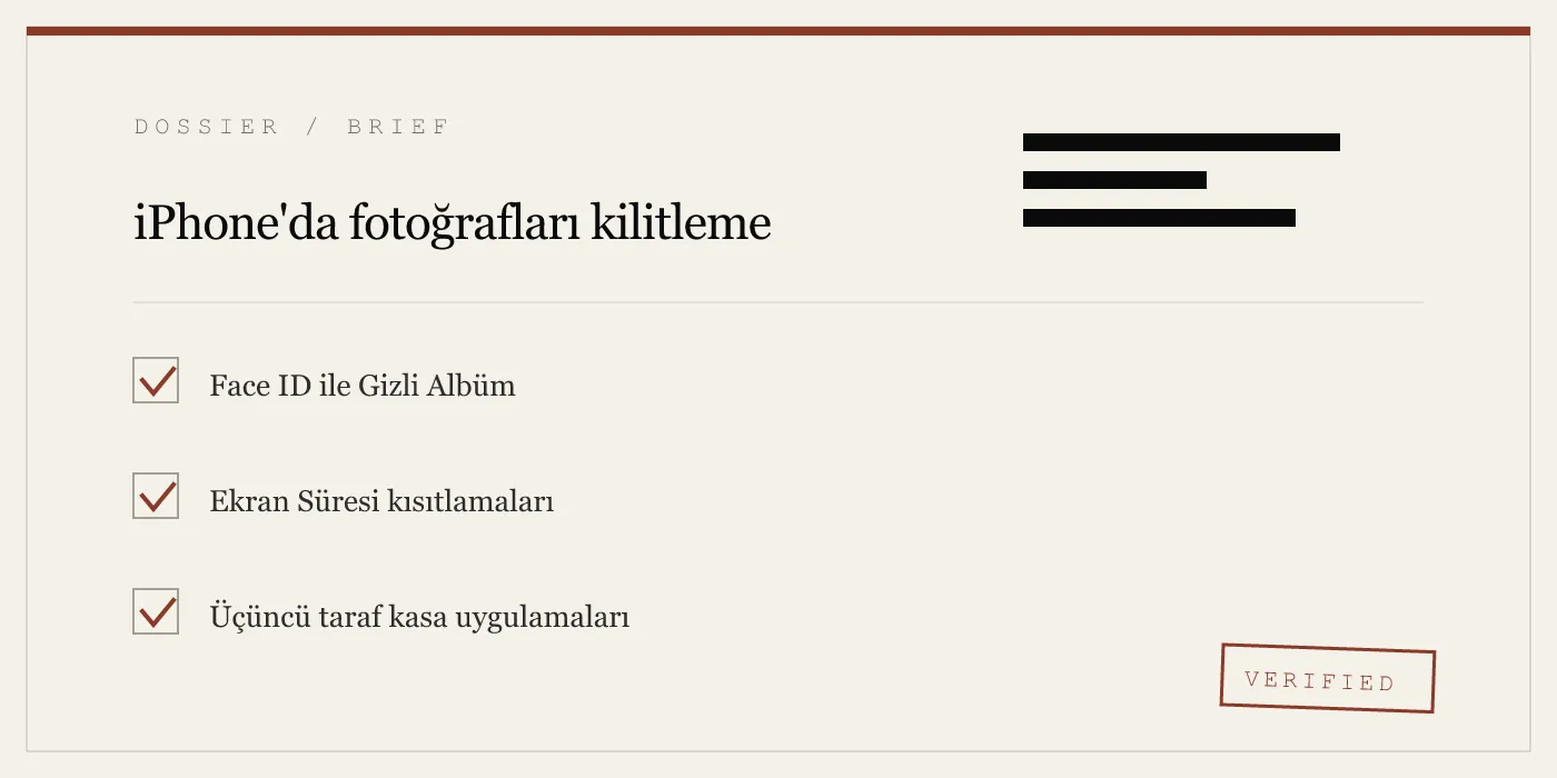 iPhone'da fotoğrafları kilitleme