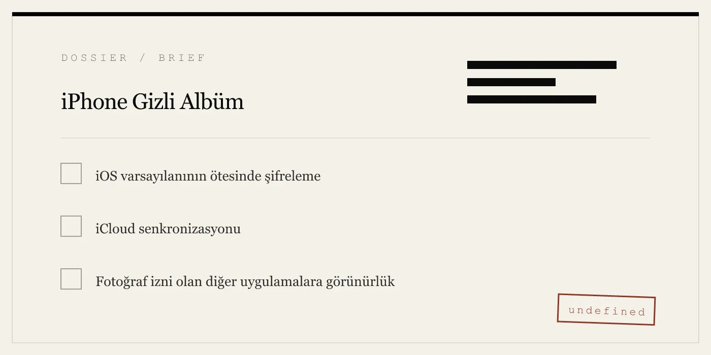 iPhone Gizli Albüm