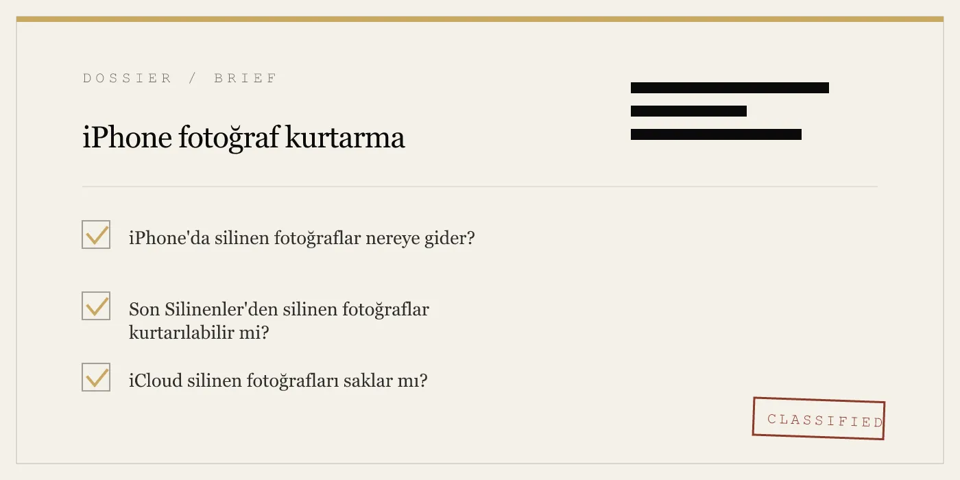 iPhone fotoğraf kurtarma
