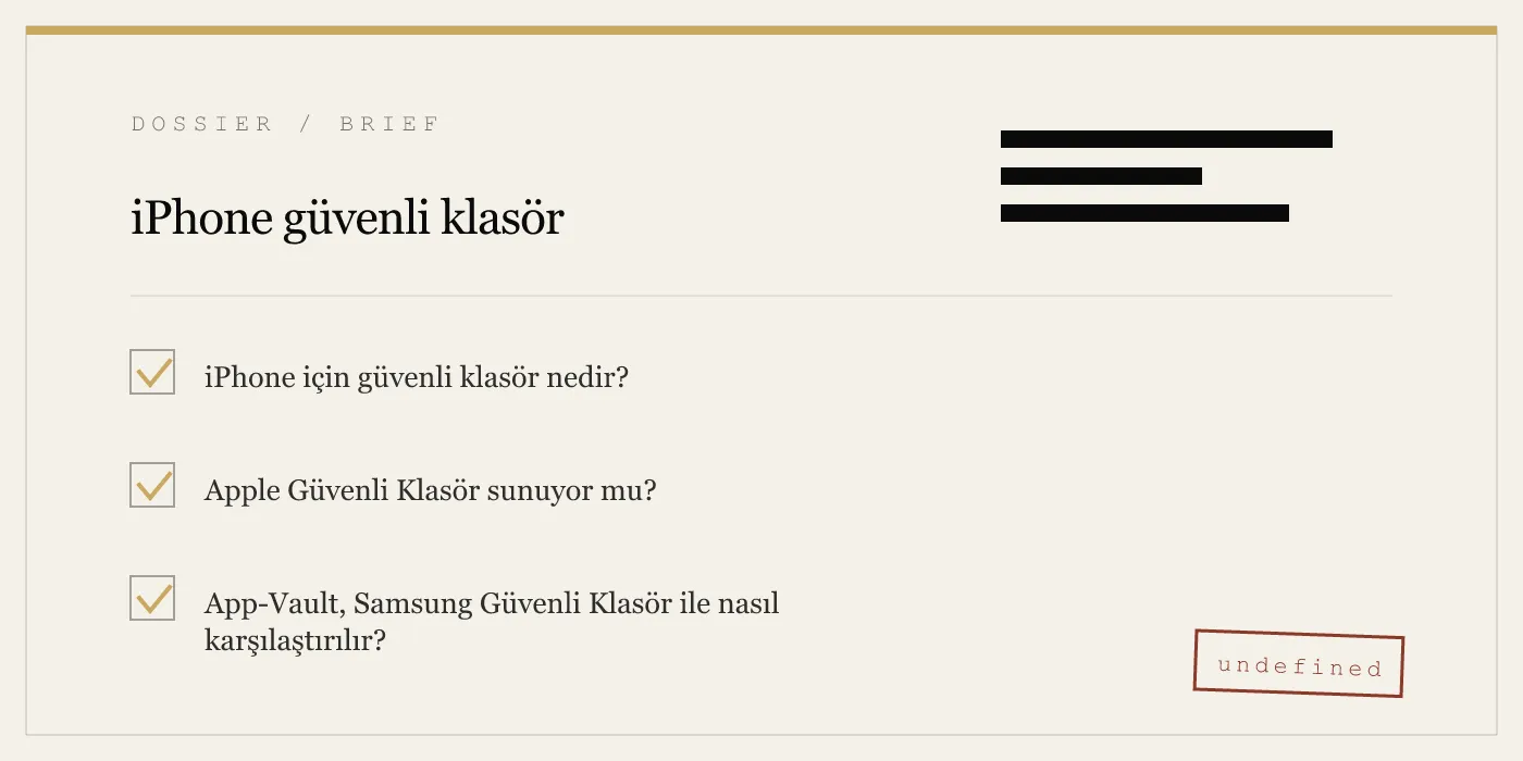 iPhone güvenli klasör