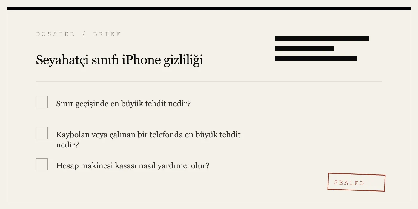 Seyahatçi sınıfı iPhone gizliliği