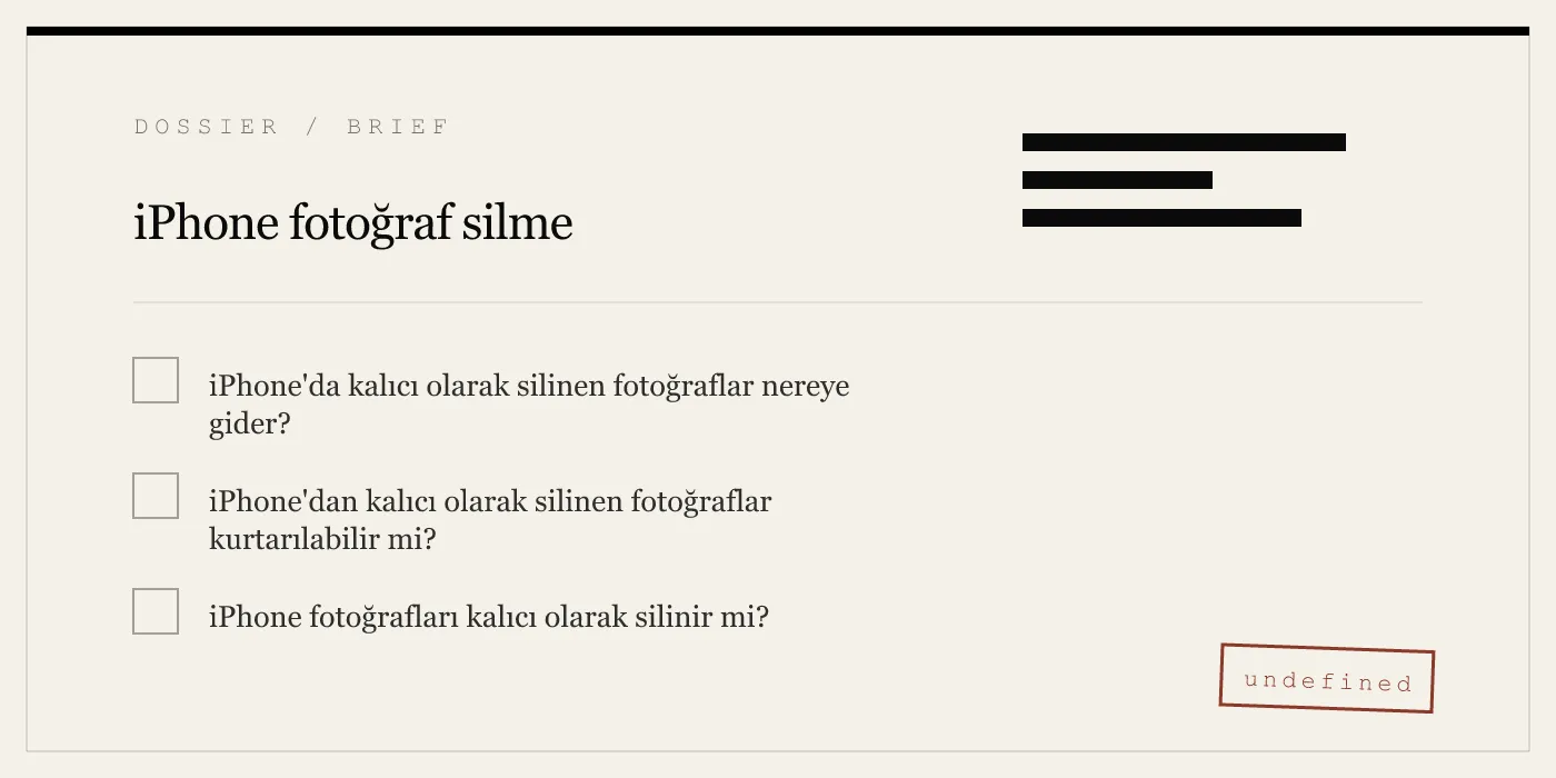iPhone fotoğraf silme